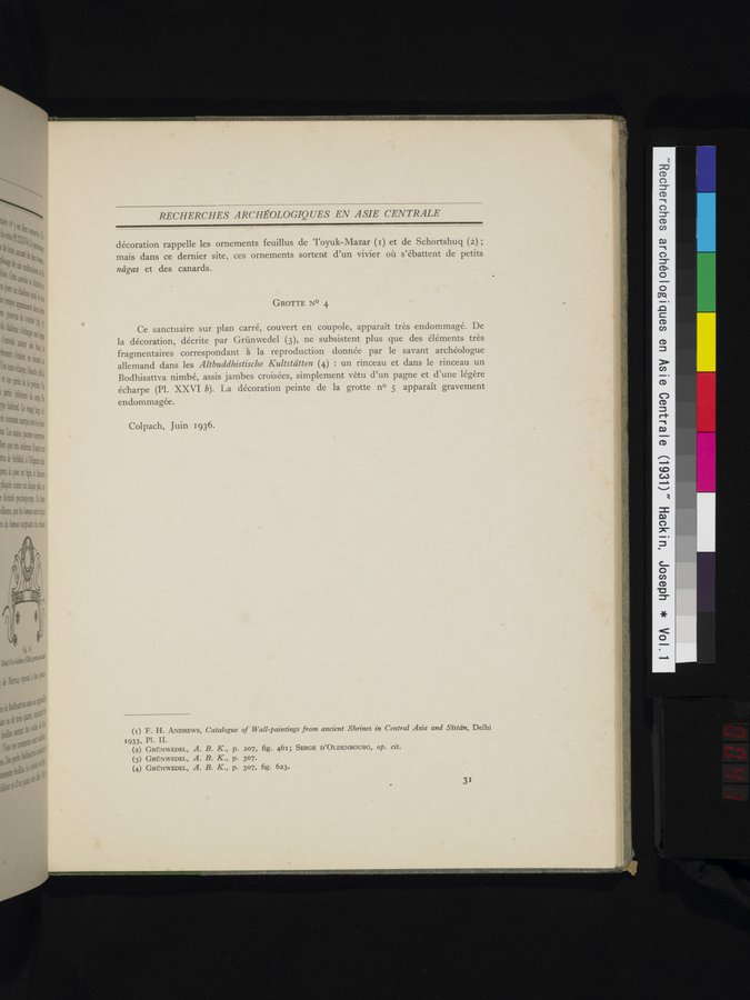 Recherches Archéologiques en Asie Centrale (1931) : vol.1 / 41 ページ（カラー画像）
