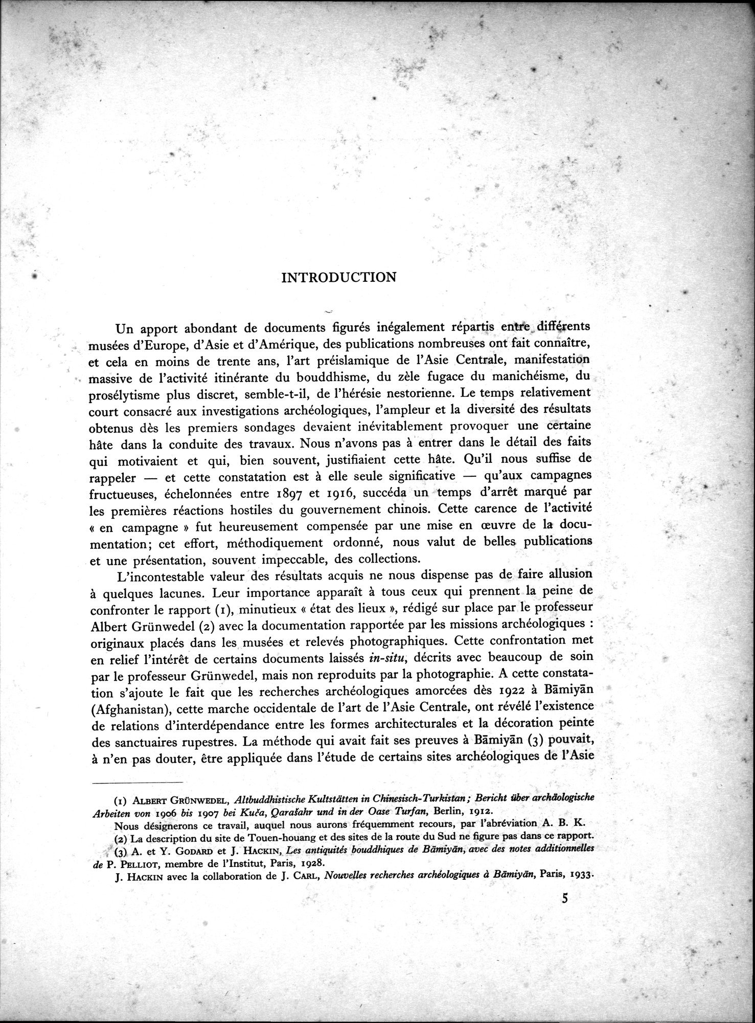 Recherches Archéologiques en Asie Centrale (1931) : vol.1 / Page 13 (Grayscale High Resolution Image)