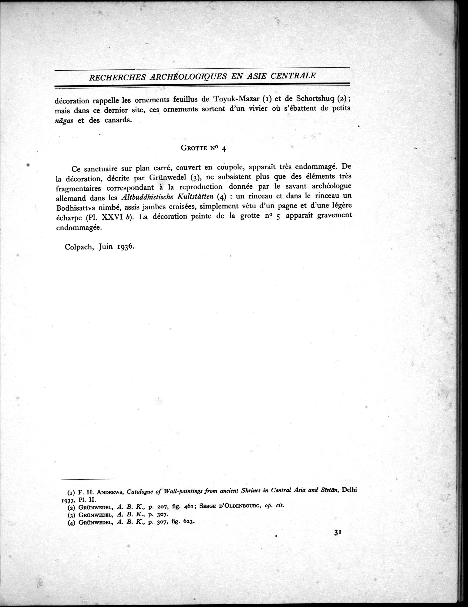 Recherches Archéologiques en Asie Centrale (1931) : vol.1 / 41 ページ（白黒高解像度画像）