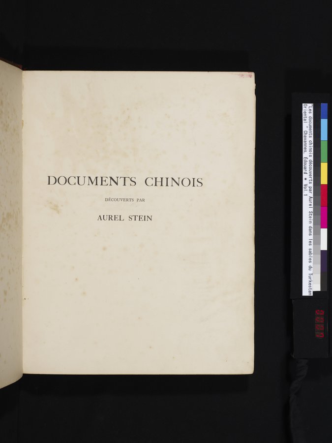Les documents chinois découverts par Aurel Stein dans les sables du Turkestan Oriental : vol.1 / 7 ページ（カラー画像）