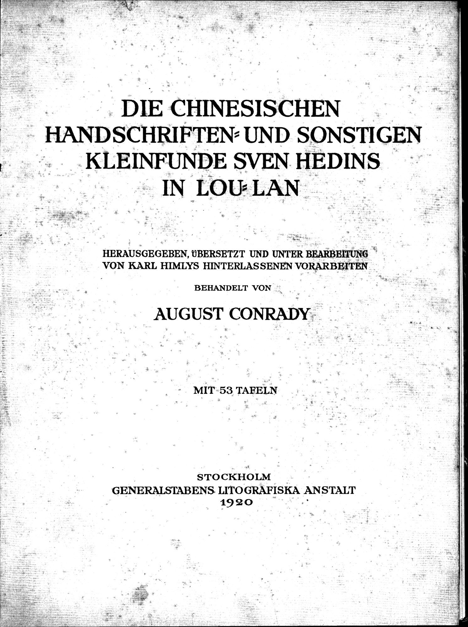 Die Chinesischen Handschriften- und sonstigen Kleinfunde Sven Hedins in Lou-lan : vol.1 / Page 7 (Grayscale High Resolution Image)