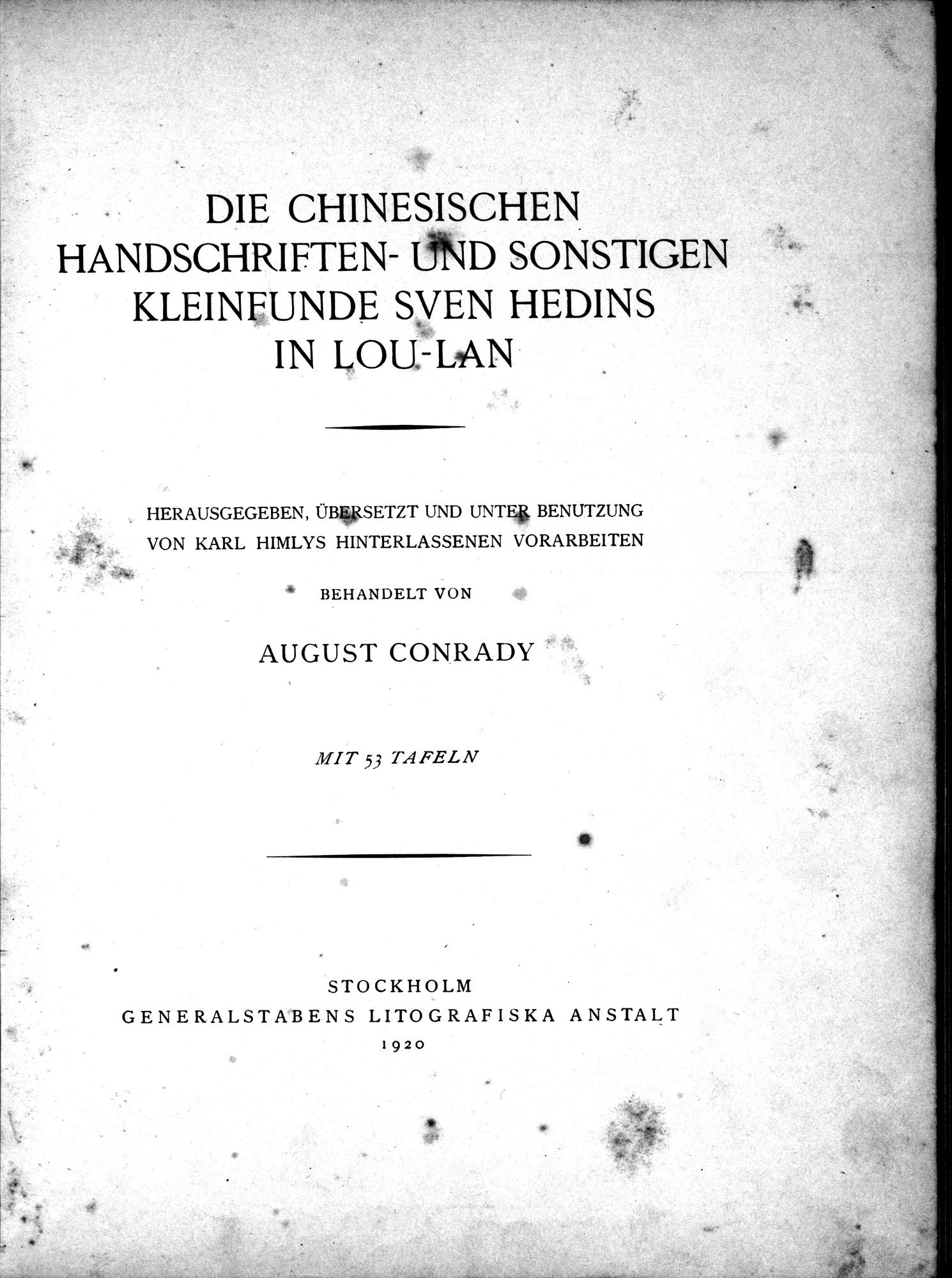 Die Chinesischen Handschriften- und sonstigen Kleinfunde Sven Hedins in Lou-lan : vol.1 / Page 13 (Grayscale High Resolution Image)