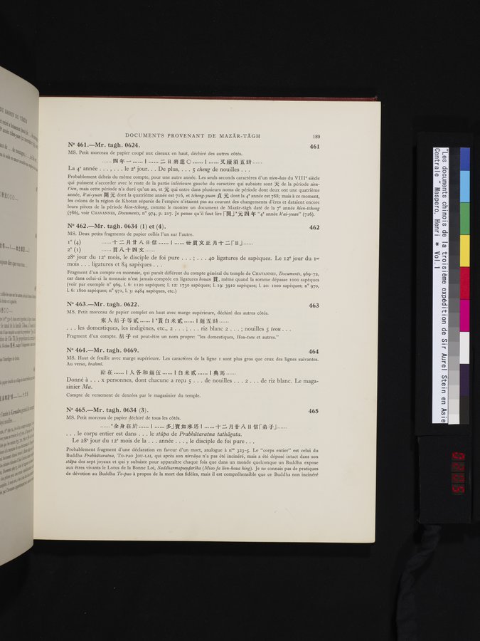 Les documents chinois de la troisième expédition de Sir Aurel Stein en Asie Centrale : vol.1 / 205 ページ（カラー画像）