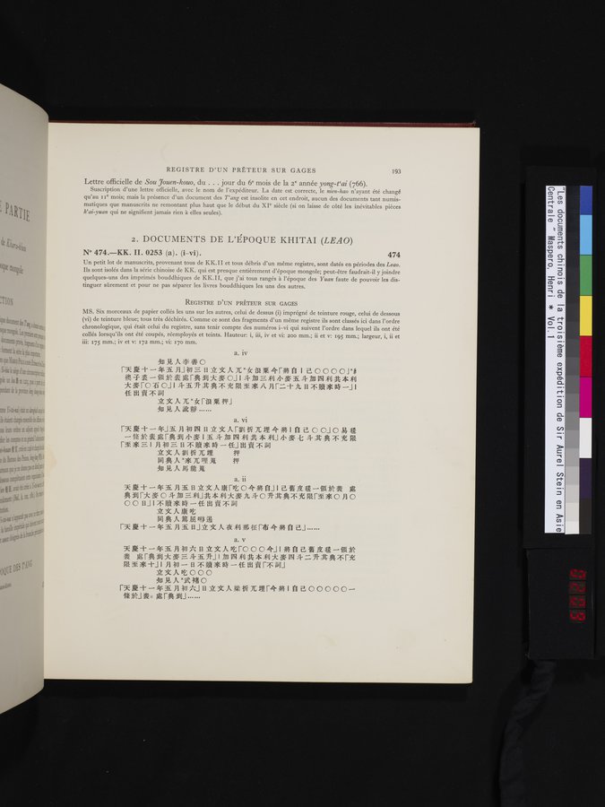 Les documents chinois de la troisième expédition de Sir Aurel Stein en Asie Centrale : vol.1 / Page 209 (Color Image)