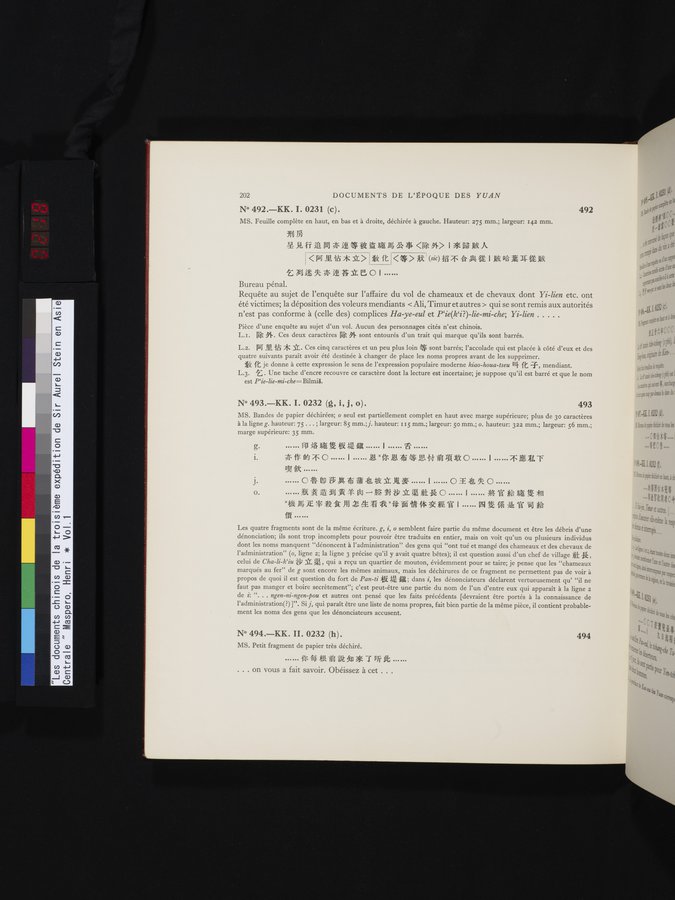 Les documents chinois de la troisième expédition de Sir Aurel Stein en Asie Centrale : vol.1 / 218 ページ（カラー画像）
