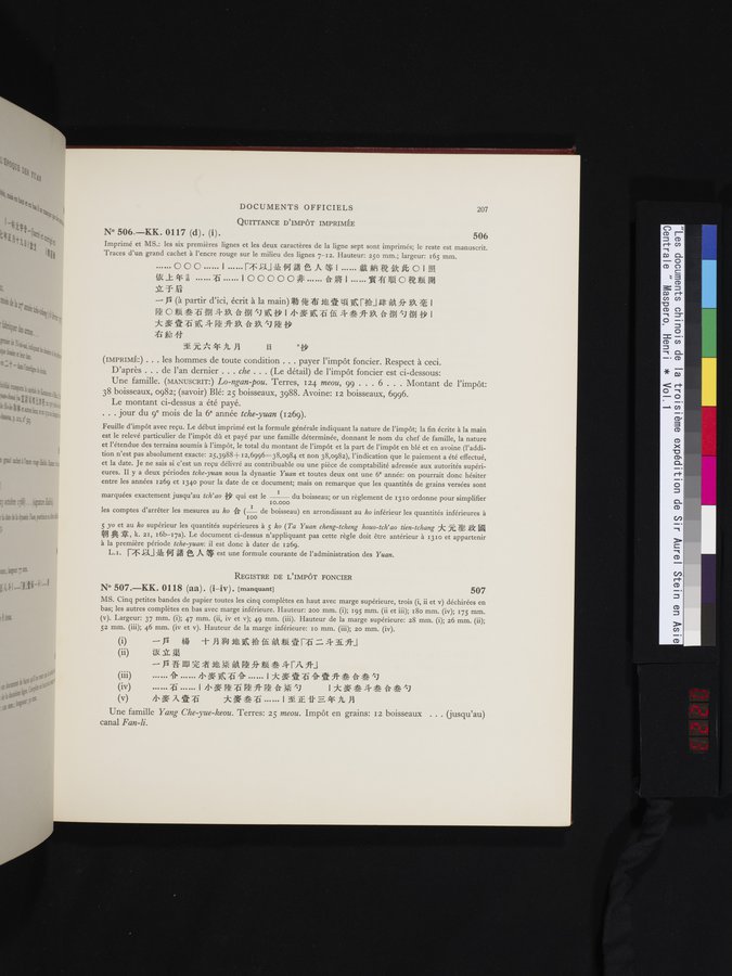 Les documents chinois de la troisième expédition de Sir Aurel Stein en Asie Centrale : vol.1 / Page 223 (Color Image)