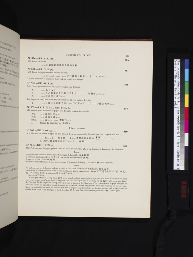 Les documents chinois de la troisième expédition de Sir Aurel Stein en Asie Centrale : vol.1 / Page 235 (Color Image)