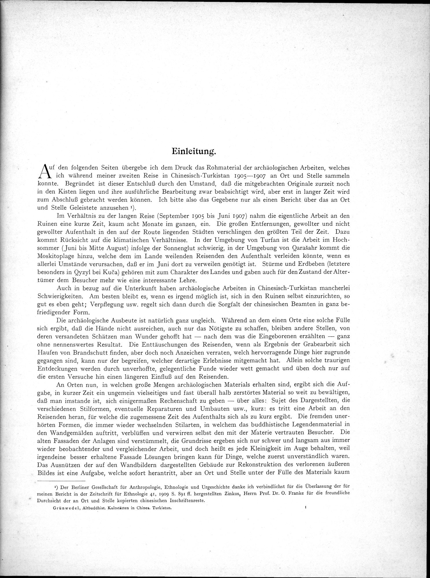 Altbuddhistische Kultstätten in Chinesisch-Turkistan : vol.1 / Page 7 (Grayscale High Resolution Image)