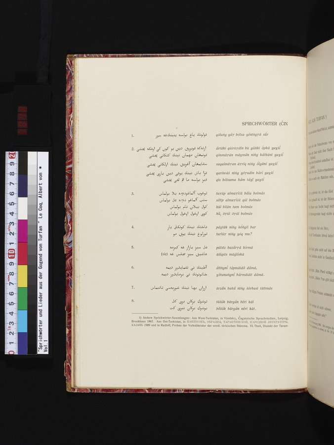 Sprichwörter und Lieder aus der Gegend von Turfan : vol.1 / Page 18 (Color Image)