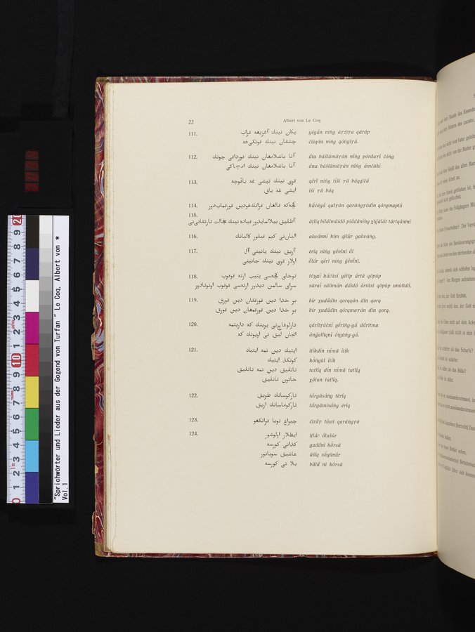 Sprichwörter und Lieder aus der Gegend von Turfan : vol.1 / Page 34 (Color Image)