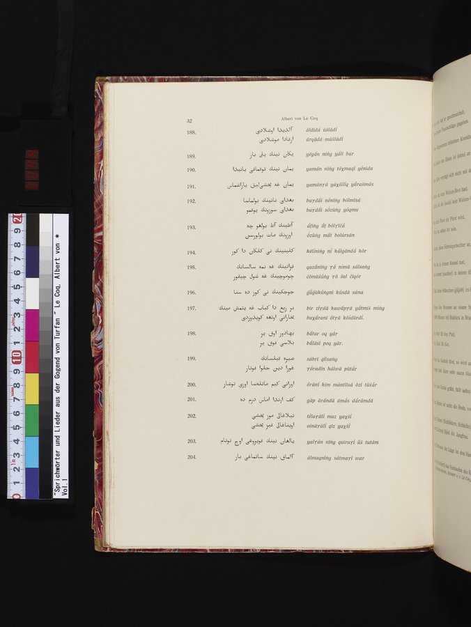 Sprichwörter und Lieder aus der Gegend von Turfan : vol.1 / Page 44 (Color Image)