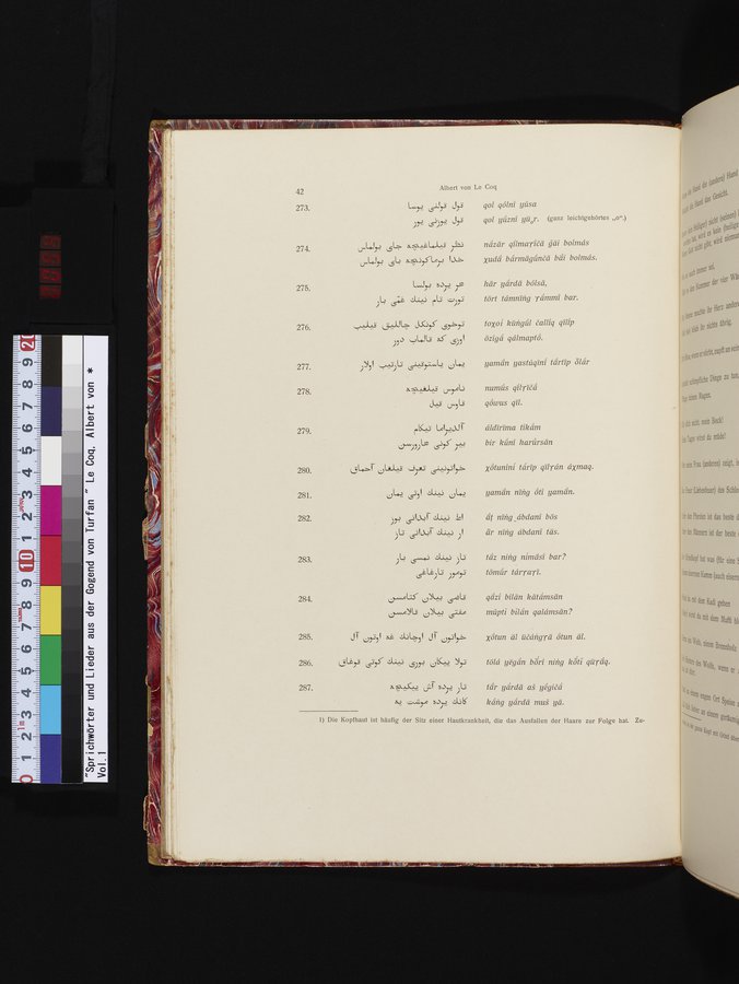 Sprichwörter und Lieder aus der Gegend von Turfan : vol.1 / Page 54 (Color Image)