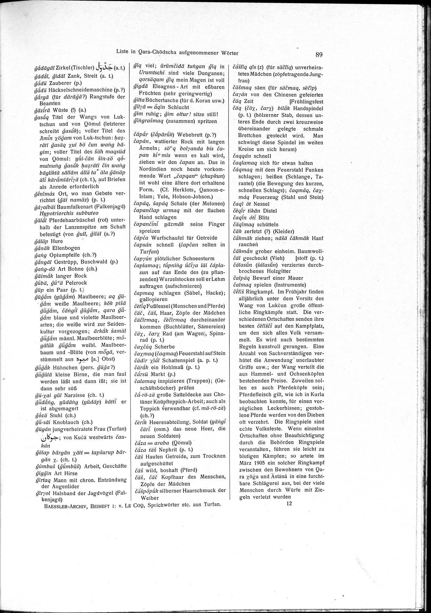Sprichwörter und Lieder aus der Gegend von Turfan : vol.1 / Page 103 (Grayscale High Resolution Image)