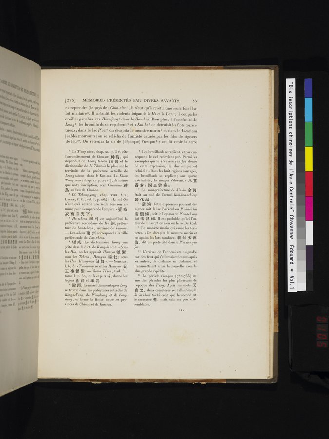 Dix Inscriptions Chinoises de l'Asie Centrale : vol.1 / 105 ページ（カラー画像）