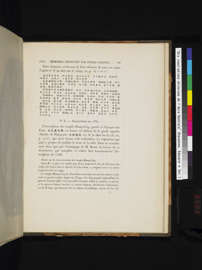 Dix Inscriptions Chinoises de l'Asie Centrale : vol.1 / 125 ページ（カラー画像）