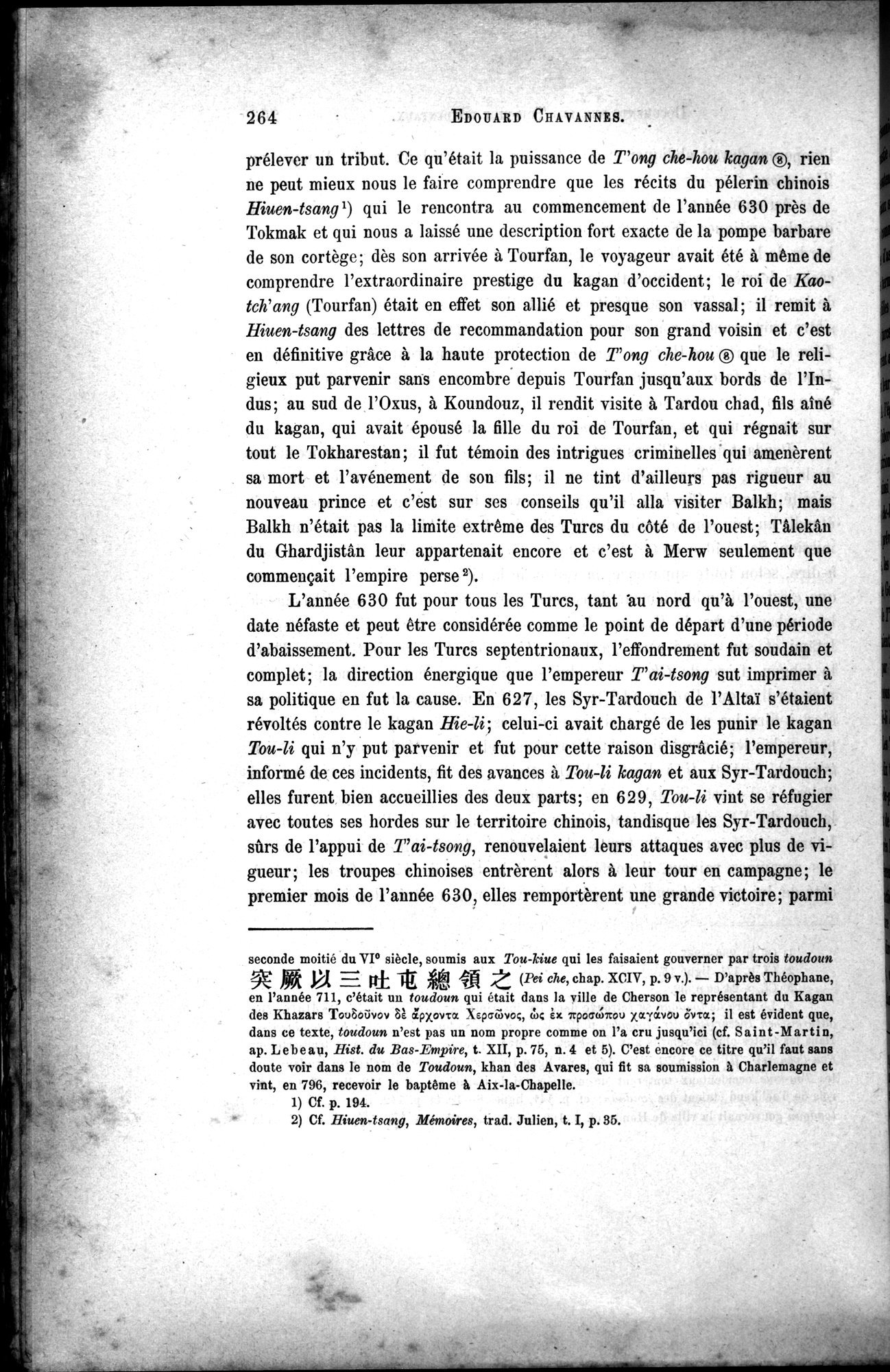 Documents sur les Tou-kiue (Turcs) occidentaux : vol.1 / Page 274 (Grayscale High Resolution Image)