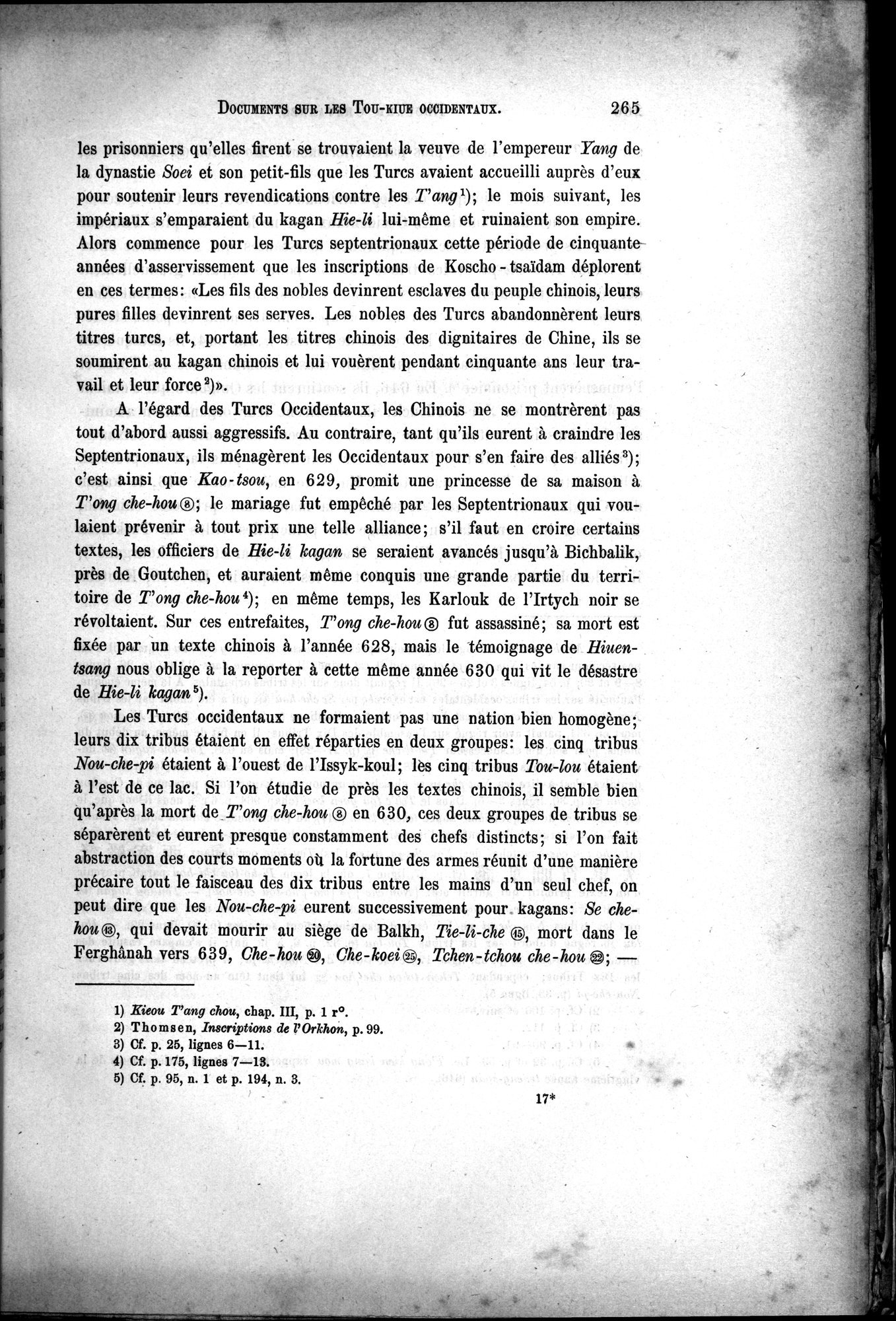Documents sur les Tou-kiue (Turcs) occidentaux : vol.1 / 275 ページ（白黒高解像度画像）