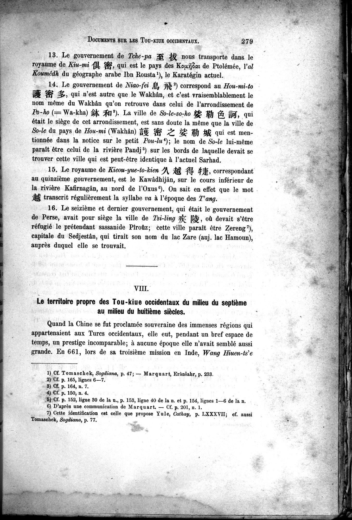 Documents sur les Tou-kiue (Turcs) occidentaux : vol.1 / 289 ページ（白黒高解像度画像）