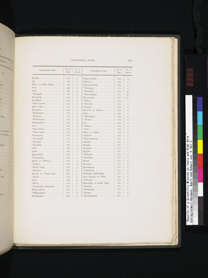 Results of a Scientific Mission to India and High Asia : vol.3 / Page 303 (Color Image)