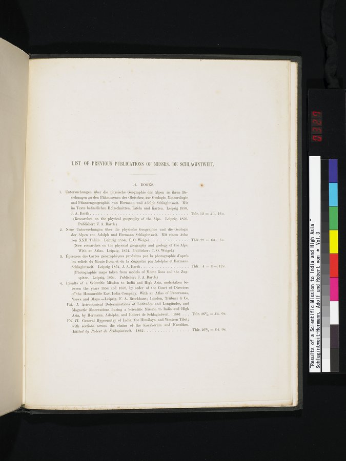Results of a Scientific Mission to India and High Asia : vol.3 / Page 327 (Color Image)