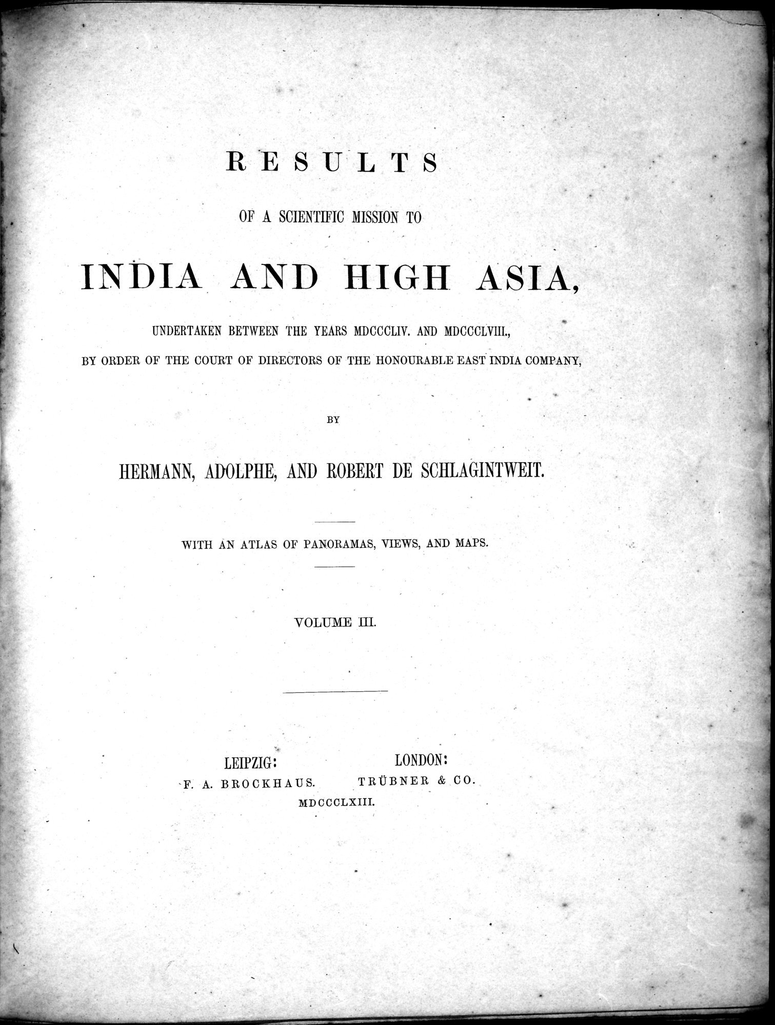 Results of a Scientific Mission to India and High Asia : vol.3 / 7 ページ（白黒高解像度画像）
