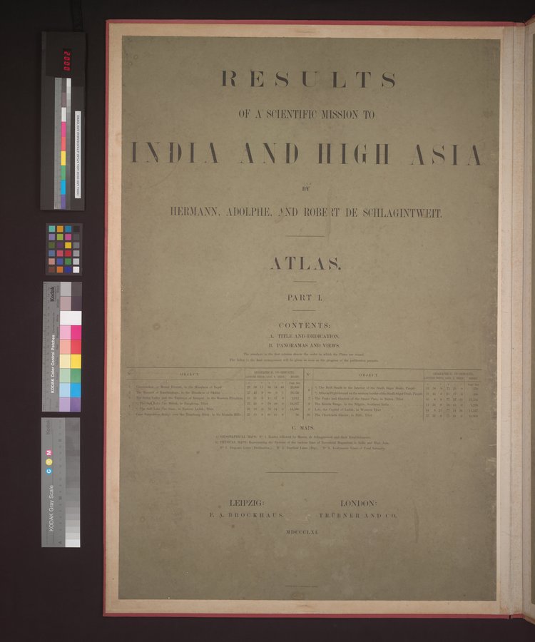 Results of a Scientific Mission to India and High Asia : vol.5 / 2 ページ（カラー画像）