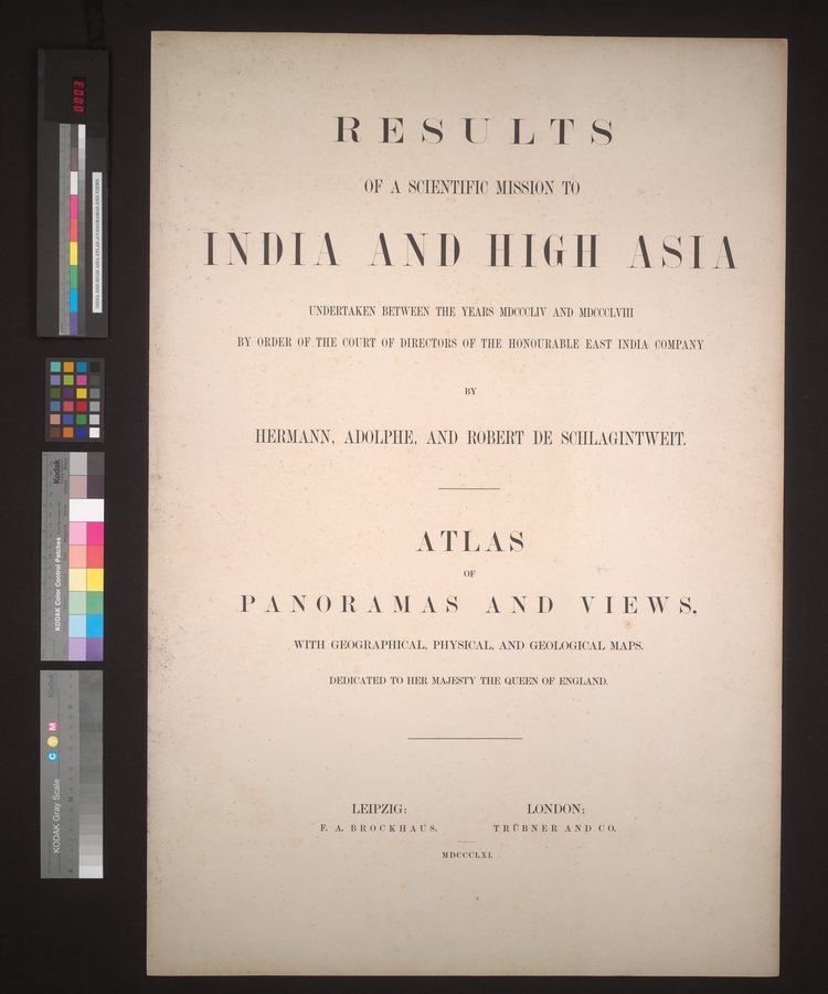 Results of a Scientific Mission to India and High Asia : vol.5 / 3 ページ（カラー画像）