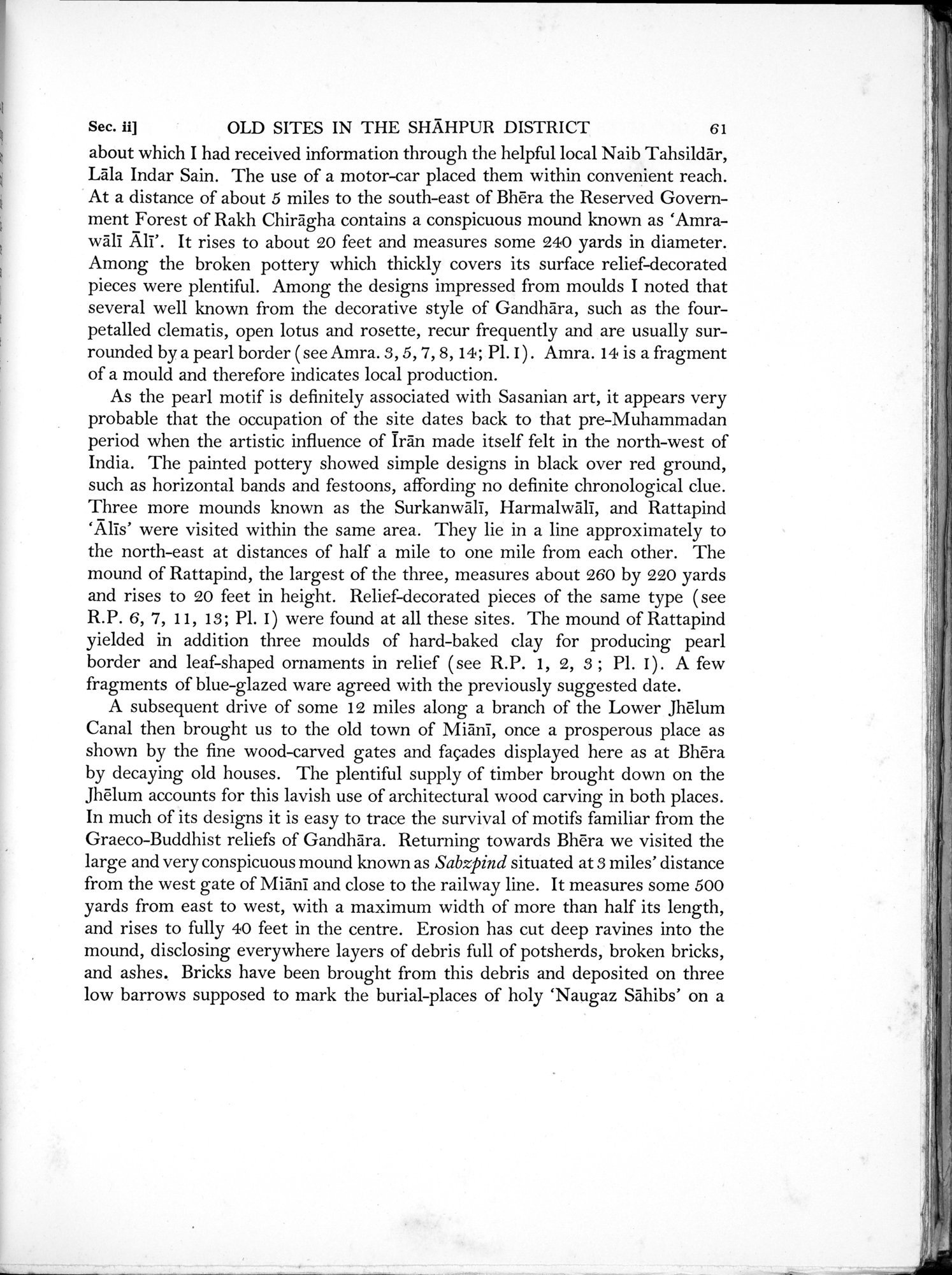 Archaeological Reconnaissances in North-Western India and South-Eastern Īrān : vol.1 / Page 105 (Grayscale High Resolution Image)