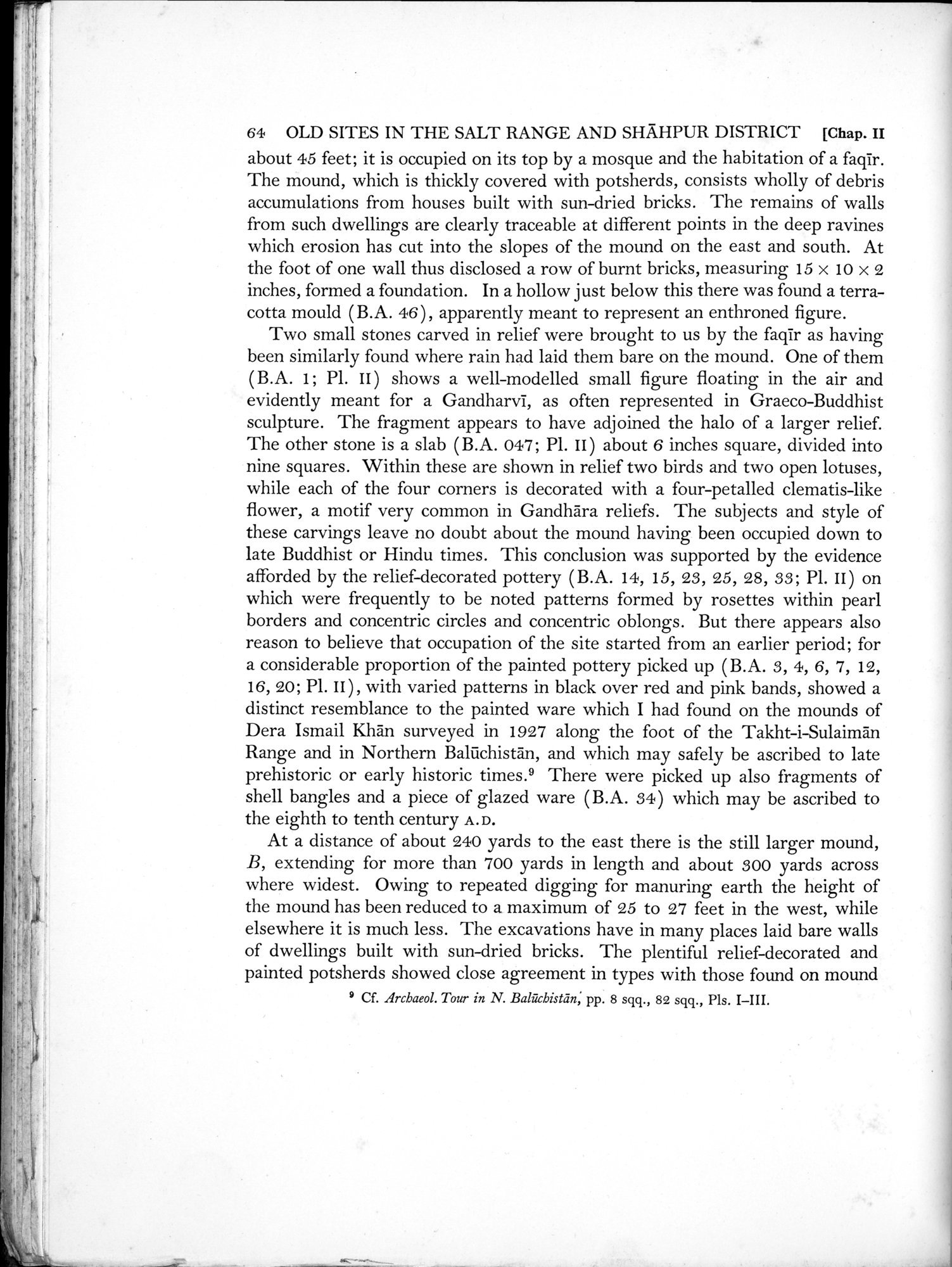 Archaeological Reconnaissances in North-Western India and South-Eastern Īrān : vol.1 / Page 108 (Grayscale High Resolution Image)