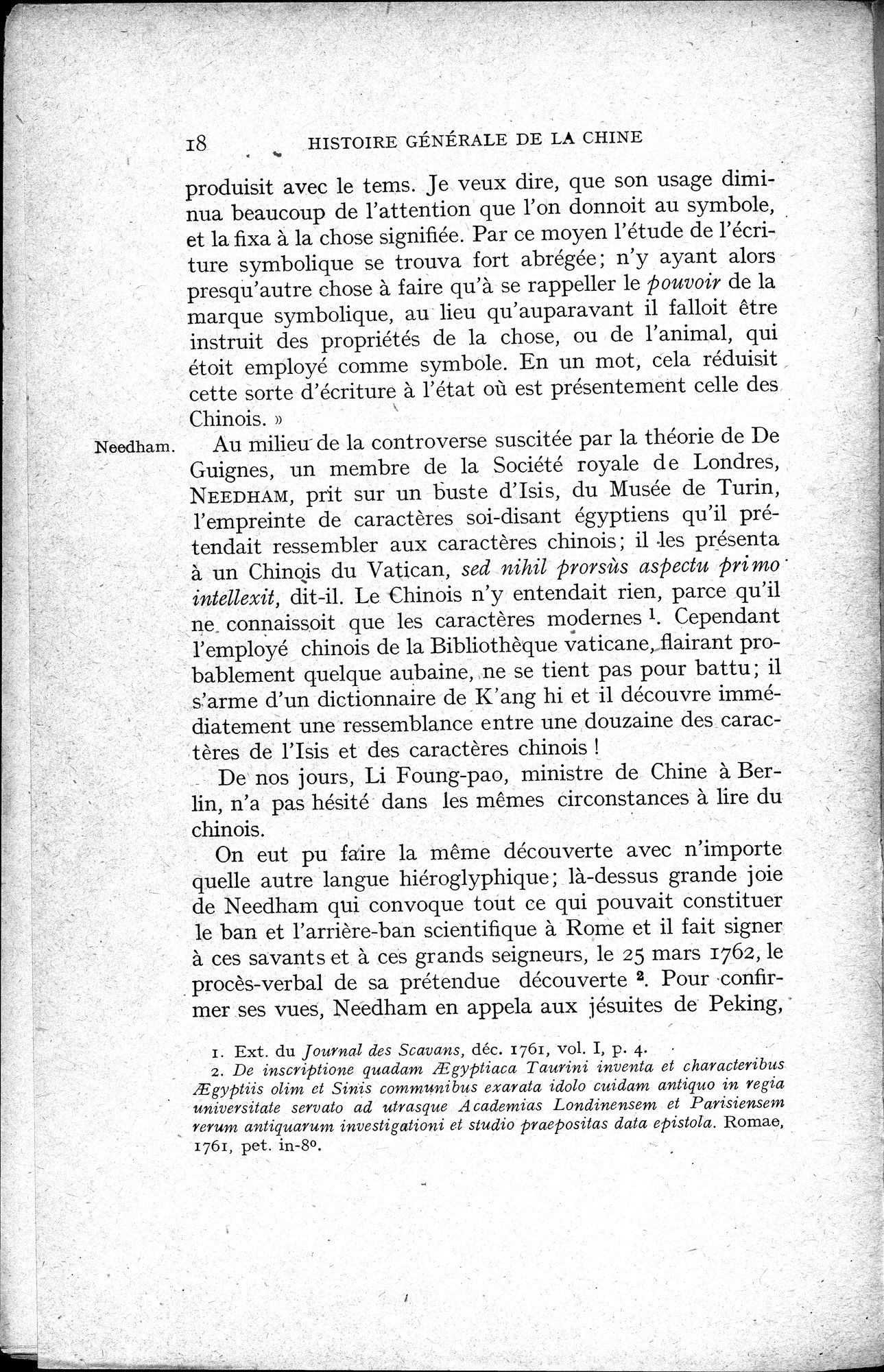 Histoire Générale de la Chine : vol.1 / 20 ページ（白黒高解像度画像）