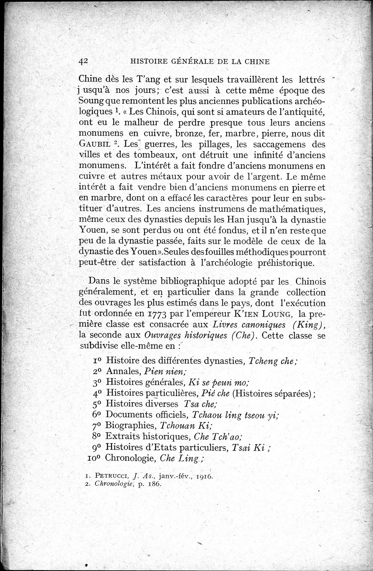Histoire Générale de la Chine : vol.1 / 44 ページ（白黒高解像度画像）