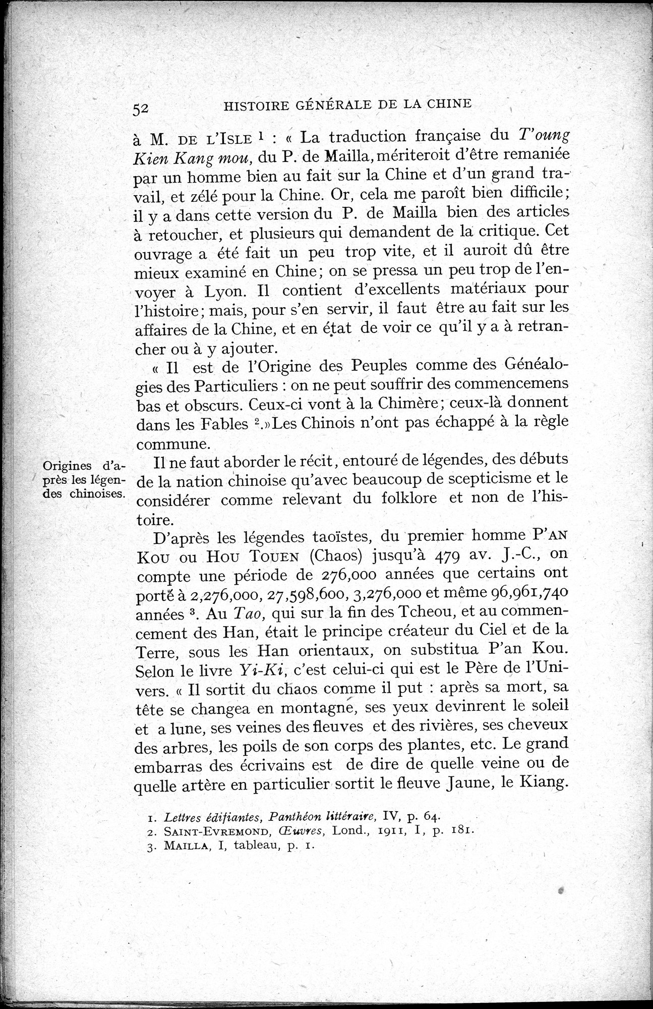 Histoire Générale de la Chine : vol.1 / 54 ページ（白黒高解像度画像）