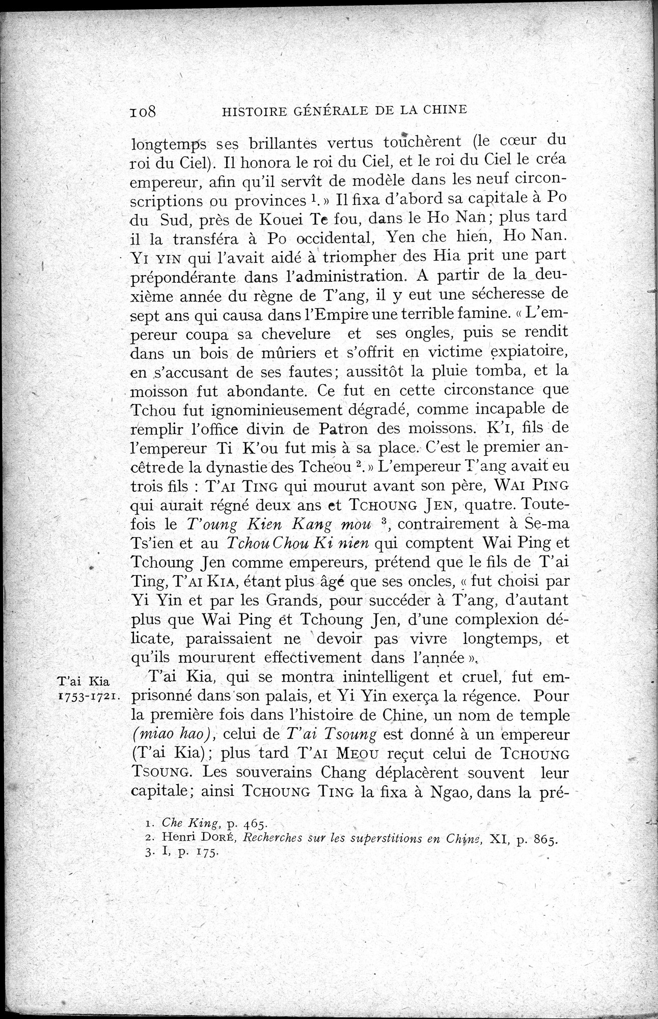 Histoire Générale de la Chine : vol.1 / 110 ページ（白黒高解像度画像）
