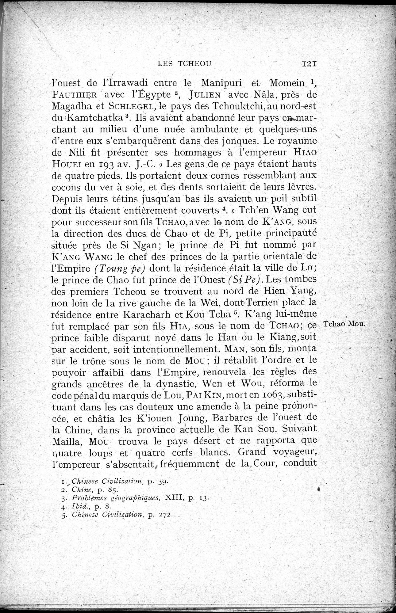 Histoire Générale de la Chine : vol.1 / 123 ページ（白黒高解像度画像）