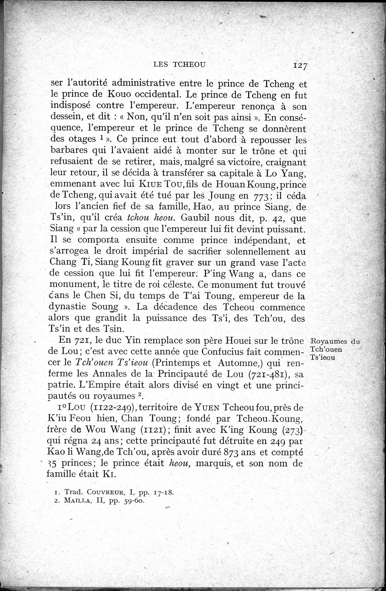 Histoire Générale de la Chine : vol.1 / 129 ページ（白黒高解像度画像）