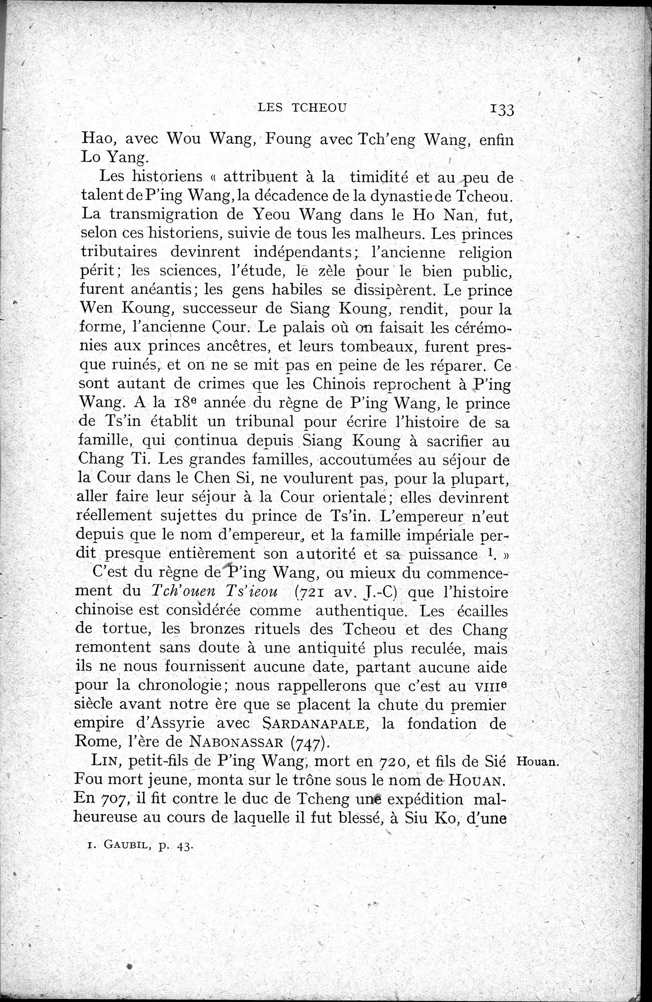 Histoire Générale de la Chine : vol.1 / 135 ページ（白黒高解像度画像）