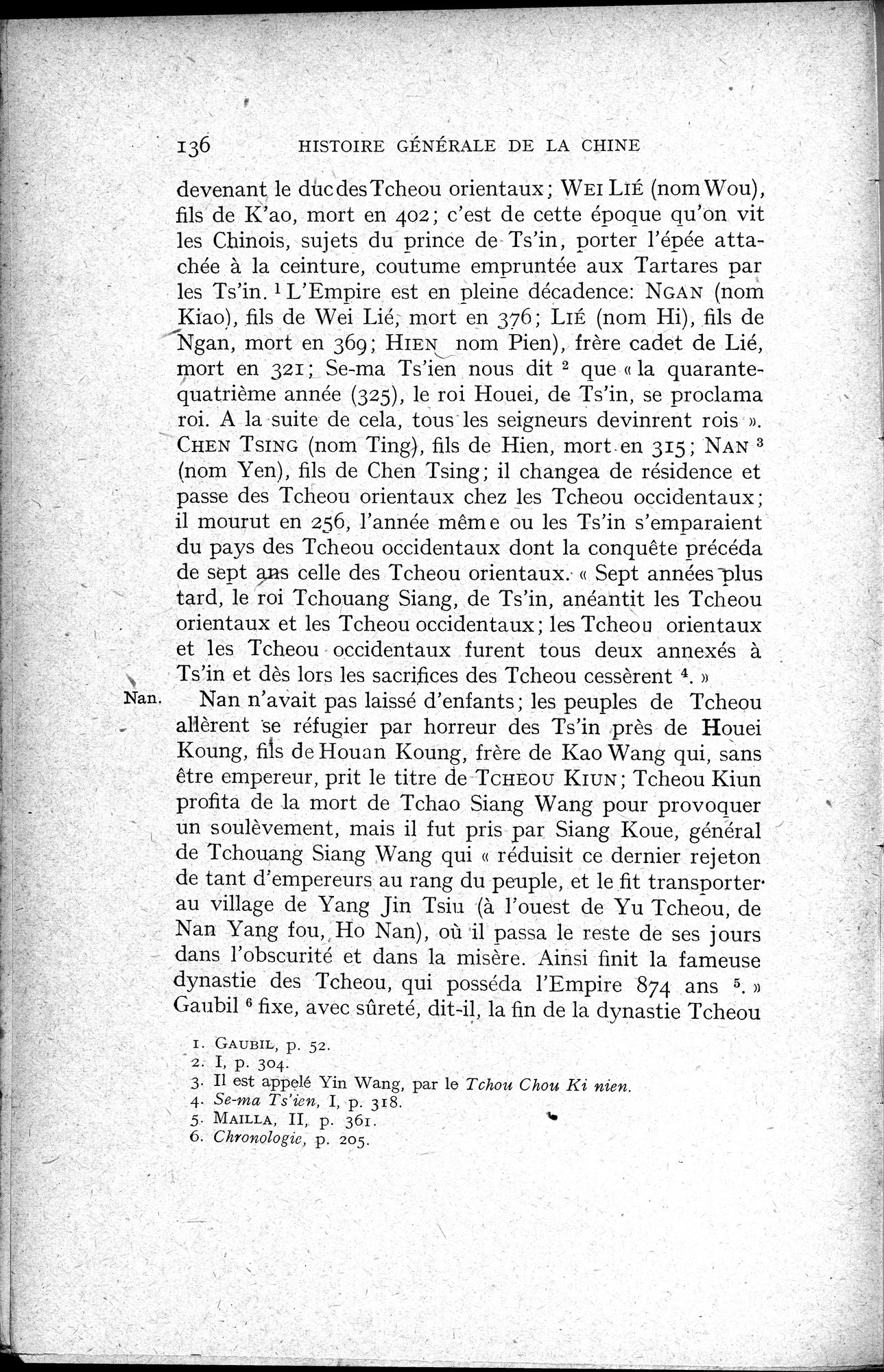 Histoire Générale de la Chine : vol.1 / 138 ページ（白黒高解像度画像）
