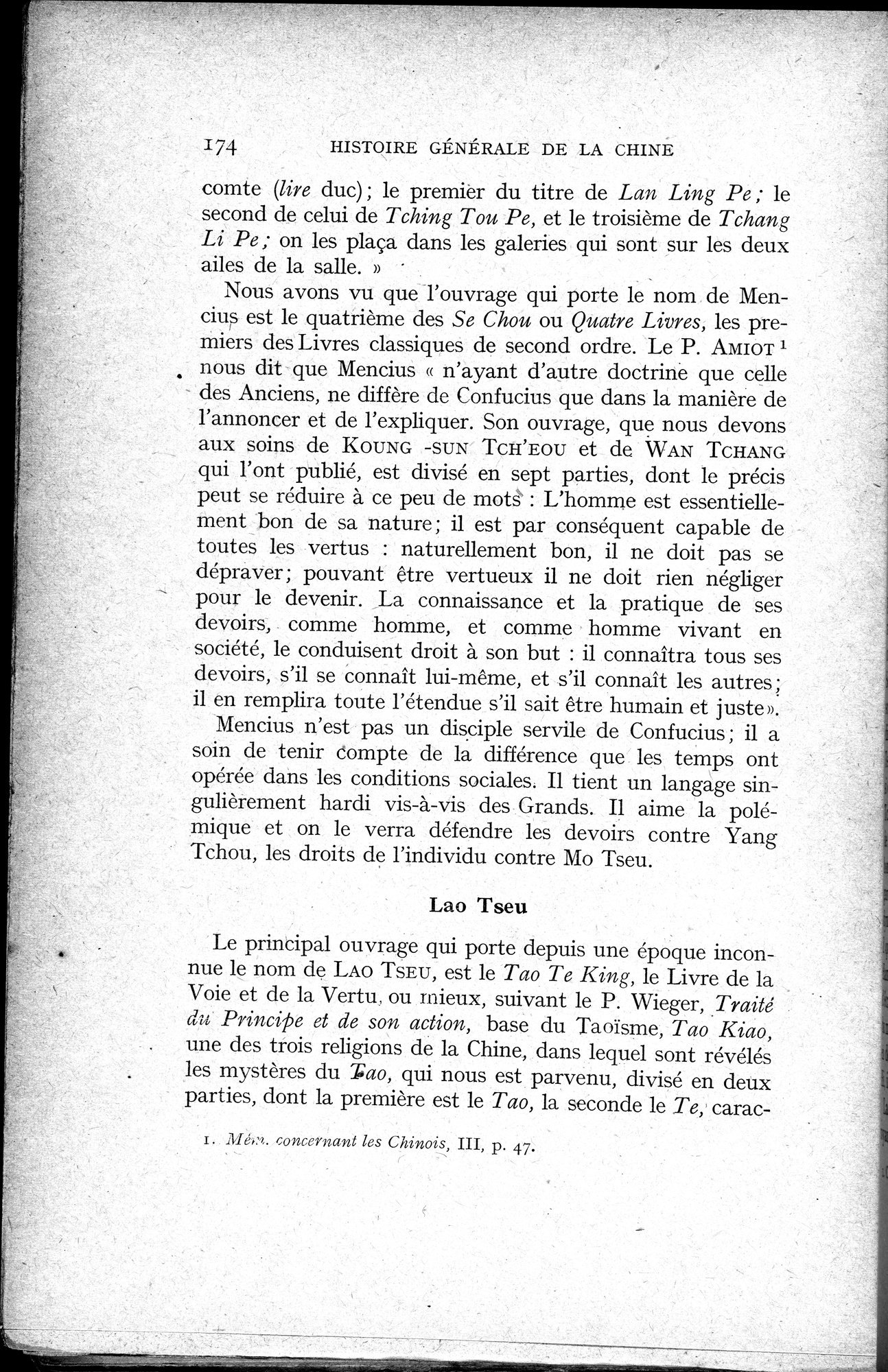 Histoire Générale de la Chine : vol.1 / 176 ページ（白黒高解像度画像）