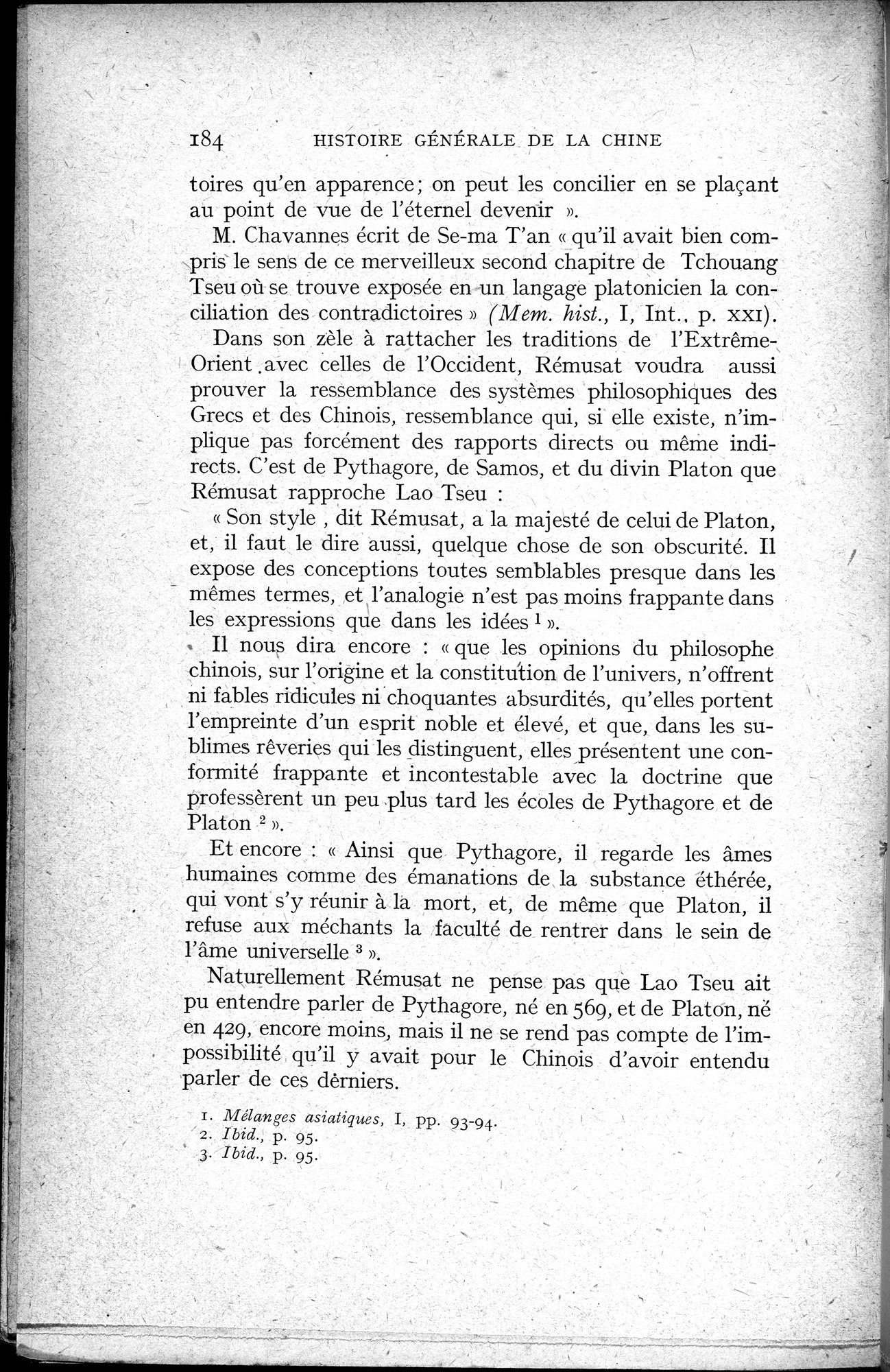 Histoire Générale de la Chine : vol.1 / 186 ページ（白黒高解像度画像）