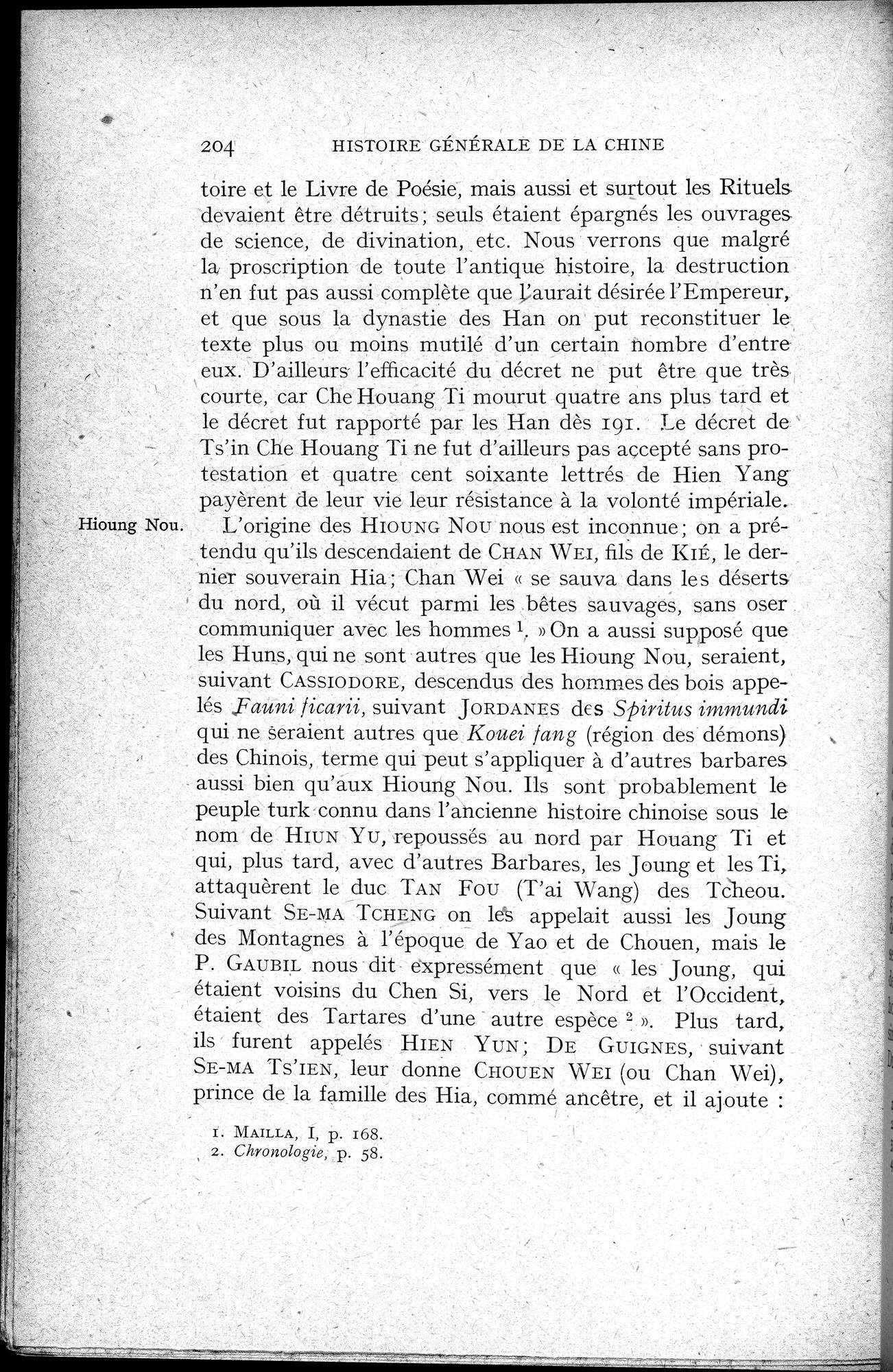 Histoire Générale de la Chine : vol.1 / 206 ページ（白黒高解像度画像）