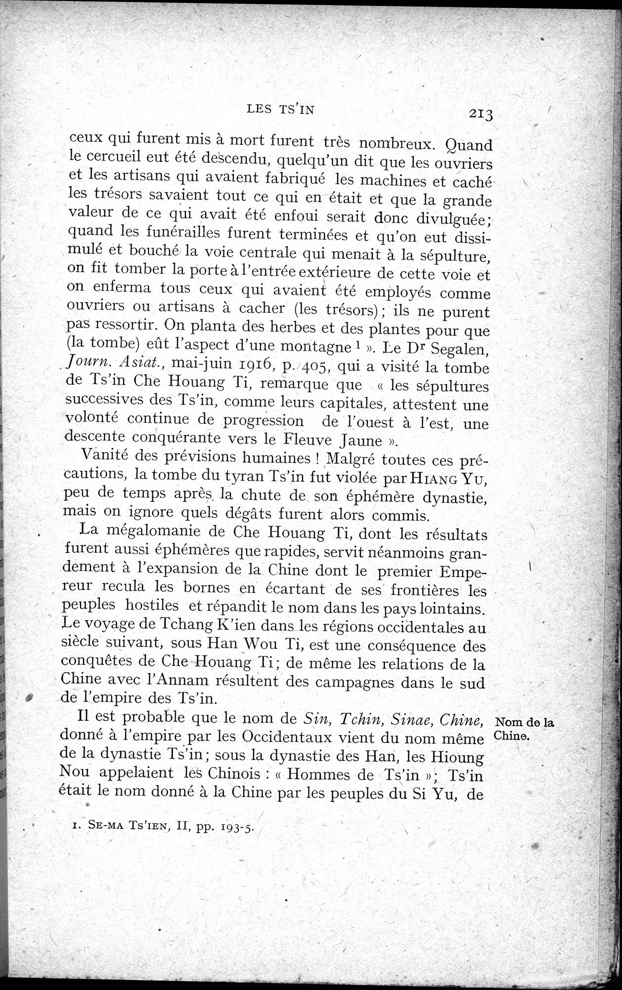 Histoire Générale de la Chine : vol.1 / 215 ページ（白黒高解像度画像）