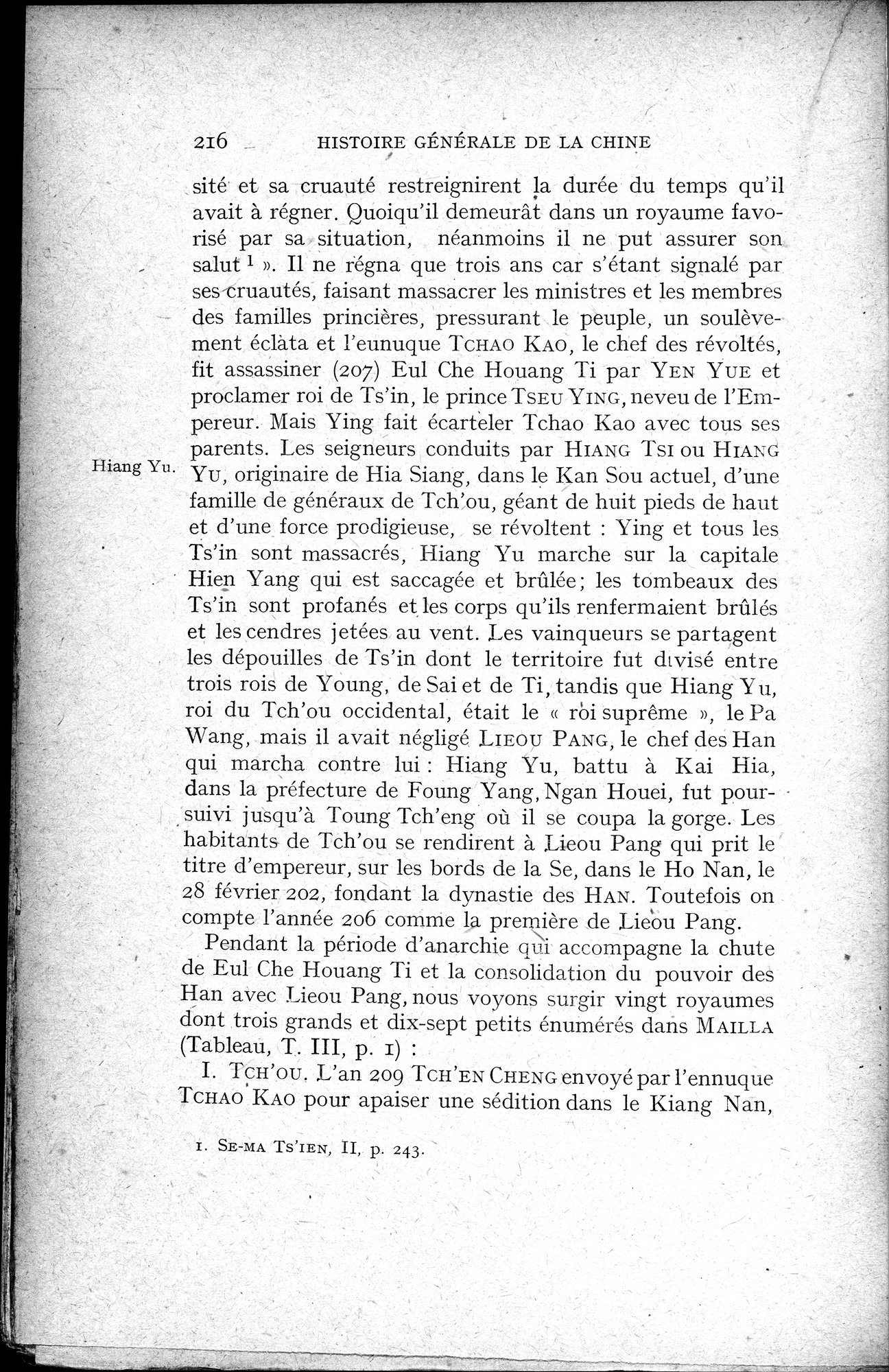 Histoire Générale de la Chine : vol.1 / 218 ページ（白黒高解像度画像）