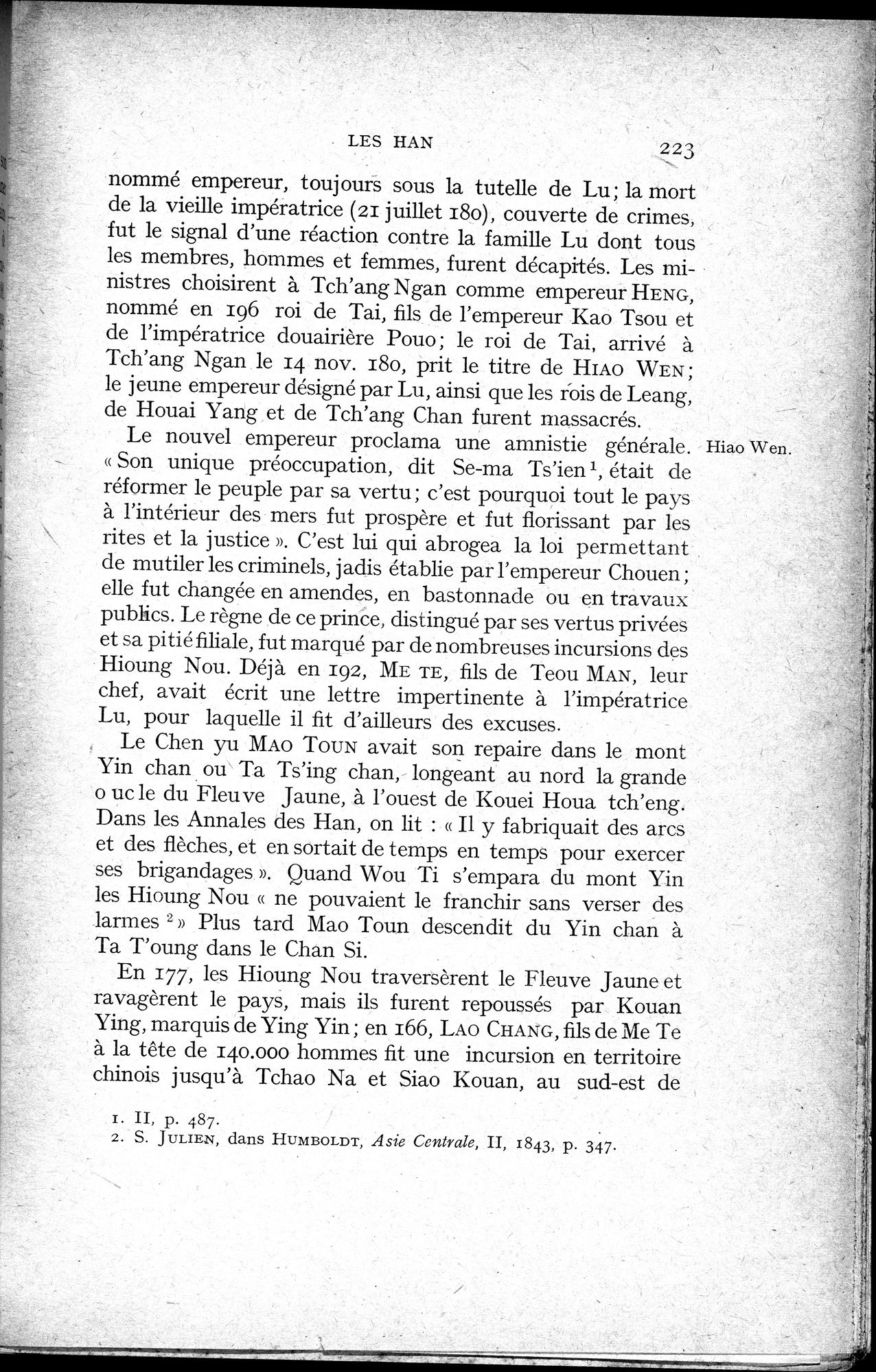 Histoire Générale de la Chine : vol.1 / 225 ページ（白黒高解像度画像）