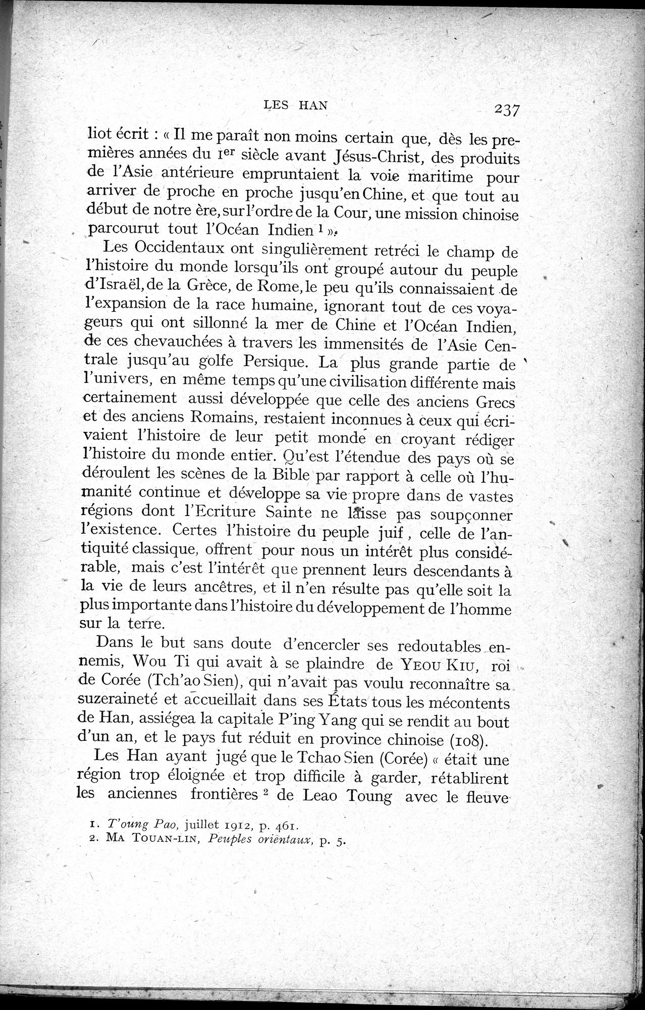 Histoire Générale de la Chine : vol.1 / 239 ページ（白黒高解像度画像）