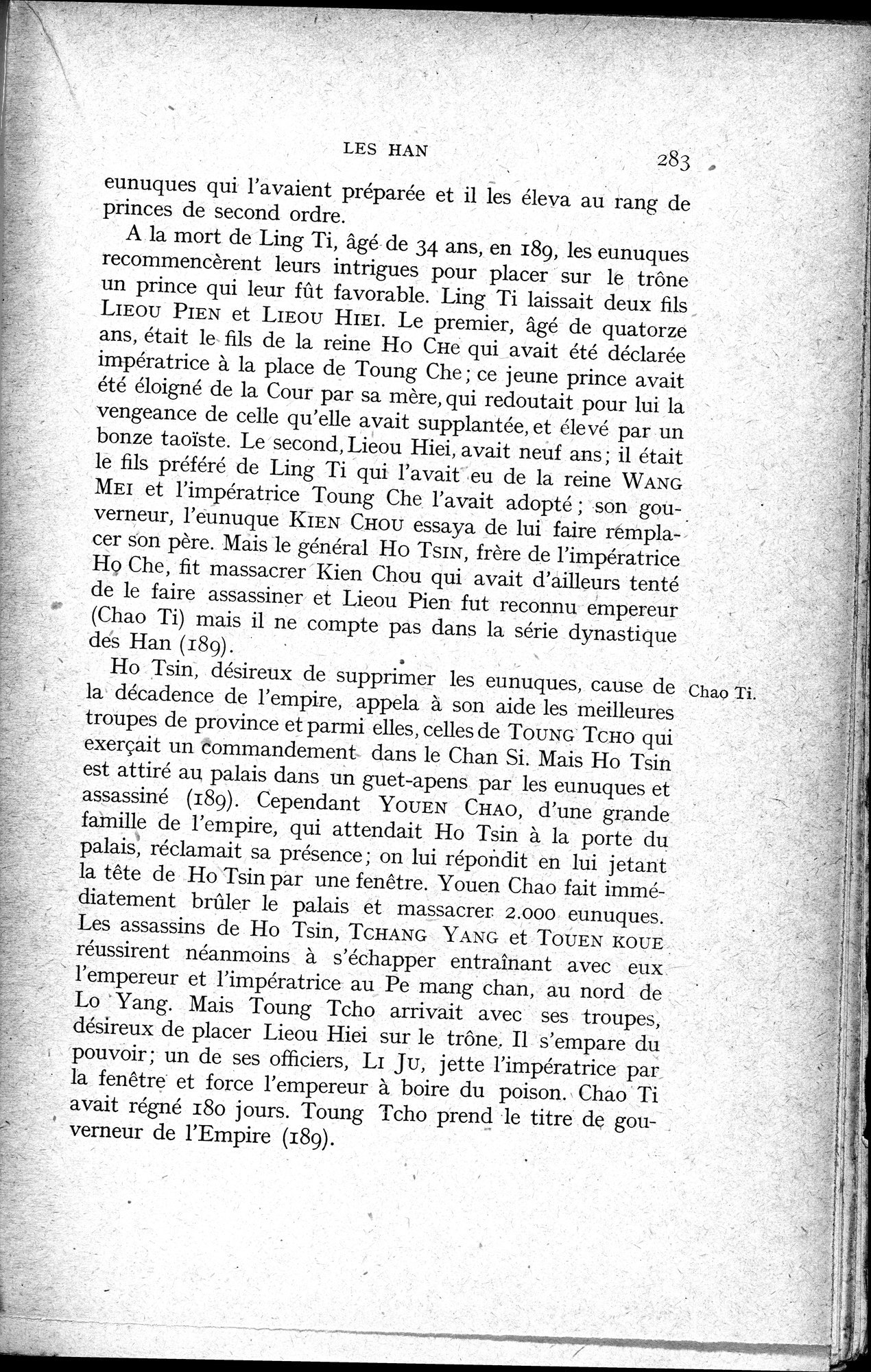 Histoire Générale de la Chine : vol.1 / 285 ページ（白黒高解像度画像）
