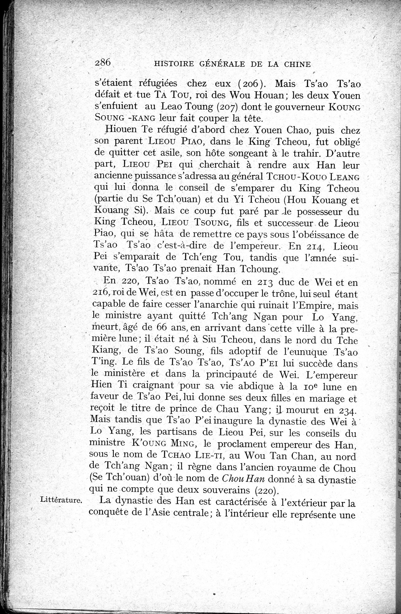Histoire Générale de la Chine : vol.1 / 288 ページ（白黒高解像度画像）