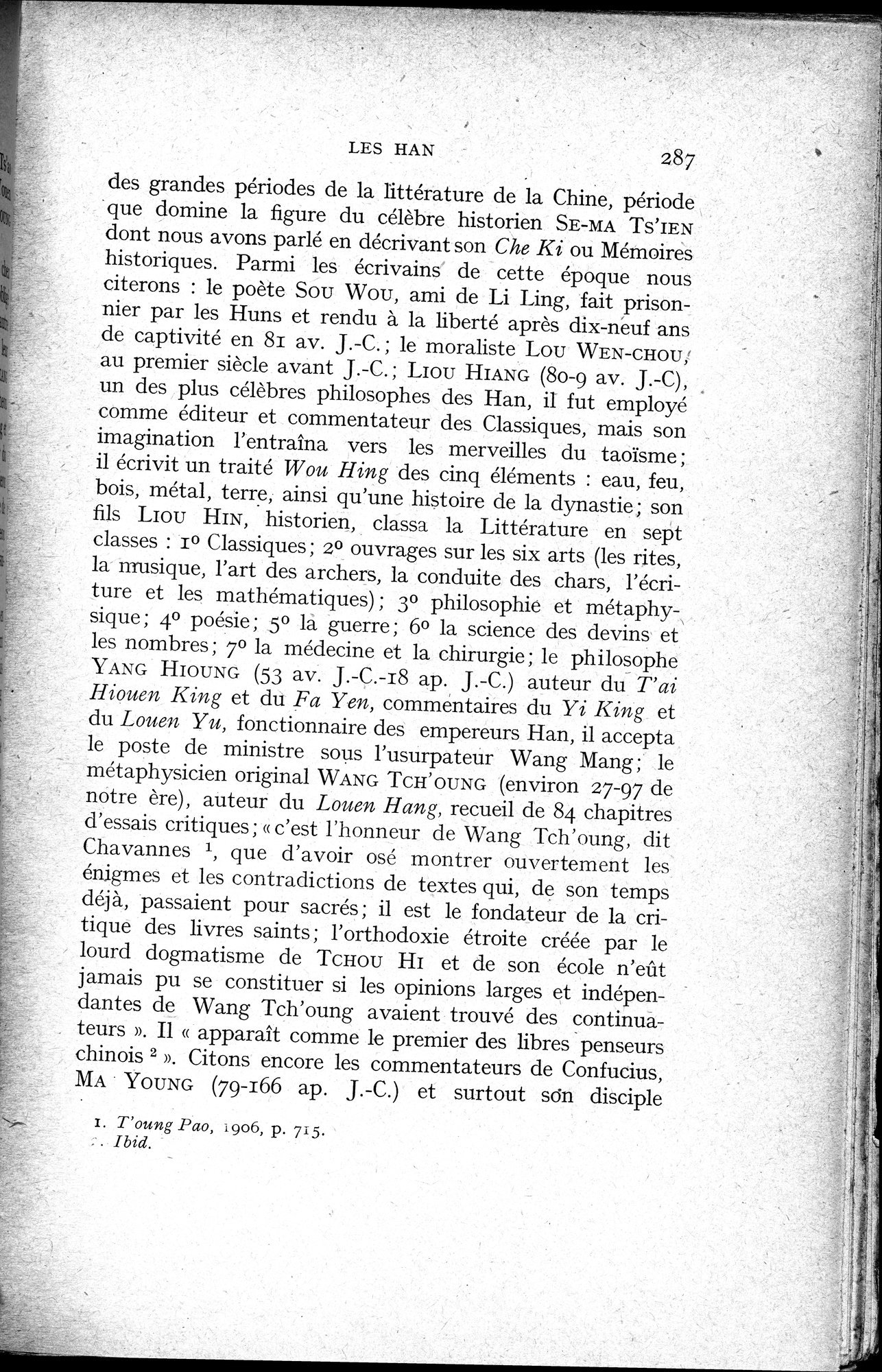 Histoire Générale de la Chine : vol.1 / 289 ページ（白黒高解像度画像）