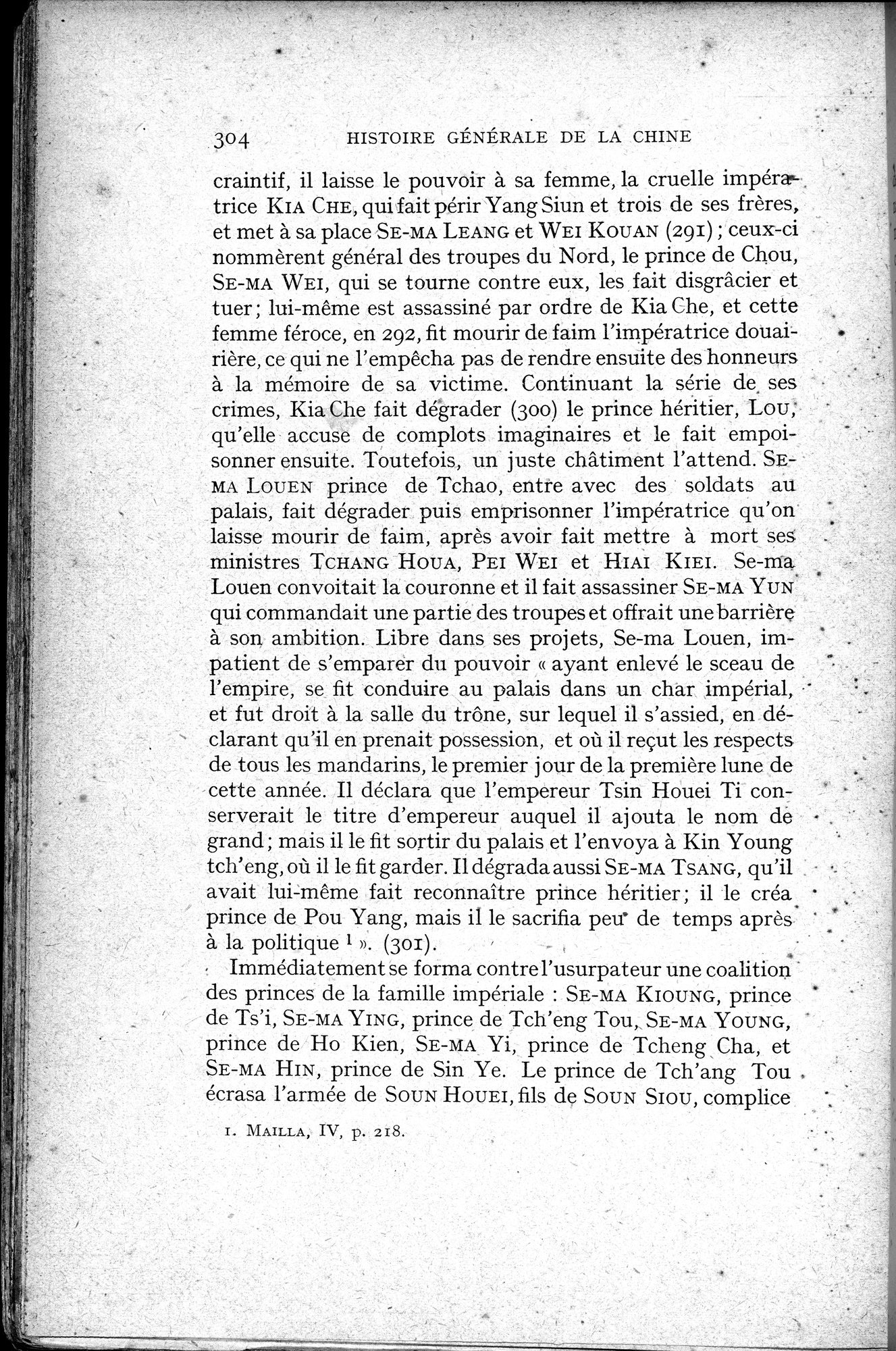 Histoire Générale de la Chine : vol.1 / 306 ページ（白黒高解像度画像）