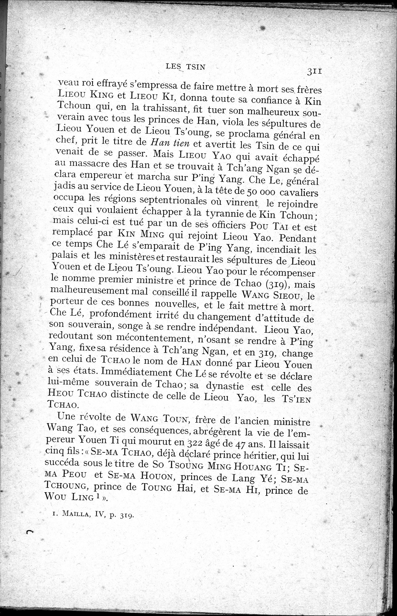 Histoire Générale de la Chine : vol.1 / 313 ページ（白黒高解像度画像）