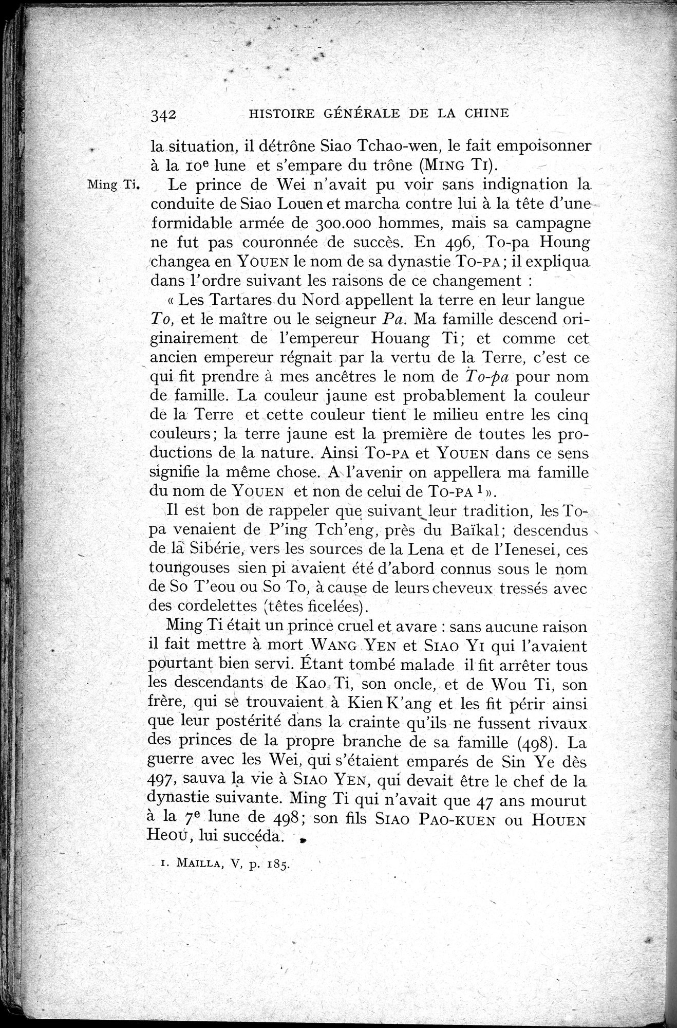 Histoire Générale de la Chine : vol.1 / 344 ページ（白黒高解像度画像）